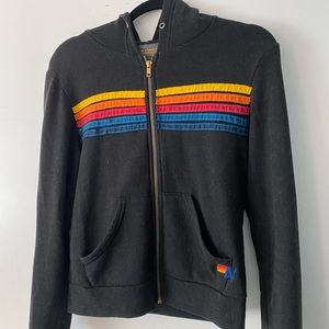 AVIATOR NATION 5 Stripe Hoodie (charcoal)